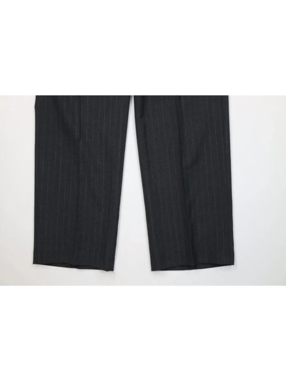 Vtg 70s Streetwear Mens 43R 2 Piece Wool Blend Striped Suit Wide Leg 34x30 Gray